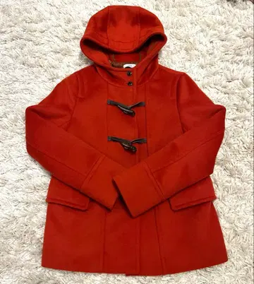 IENA 후드 부착 더플 코트 오렌지