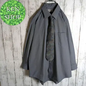 넥타이 셔츠 그레이 고대 디자인 패턴 캐주얼 구제 의류