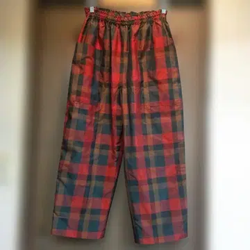 오시마 명주 어른 귀여운 체크 팬츠 핸드메이드