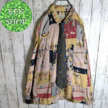 넥타이 셔츠 멀티 컬러 디자인 올 패턴 빈티지 구제 의류