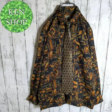 넥타이 셔츠 멀티 컬러 디자인 올 패턴 빈티지 구제 의류