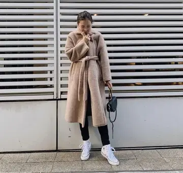 스터링 루어 인조 모피 롱 코트 미사용 거의 미사용