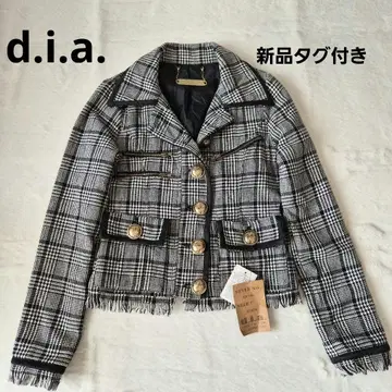 [택 포함 새상품] d.i.a 다이아 하운드투스 자켓 골드 버튼 y2k