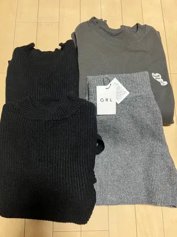 GRL 긴팔 니트와 숏팬츠 세트