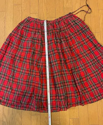 [ R&D.M.Co- ] 타탄 체크 린넨 개더 스커트