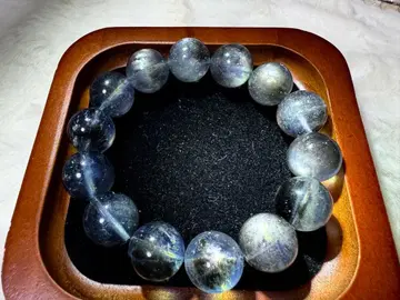 초고품 희소 블랙 플래시 아쿠아 마린 팔찌 운수 UP