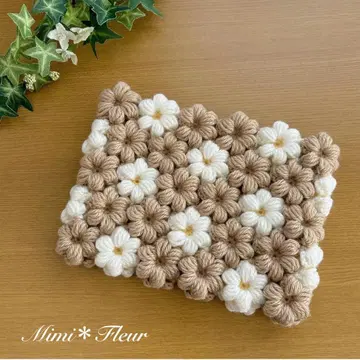 * 모리 꽃 * 통통 파우치 소품함 * 베이지