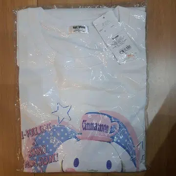 시나모롤 T셔츠 M-L 화이트 빌리지 뱅가드