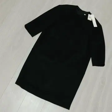 KOI 블랙 무릎 기장 원피스 7부 소매