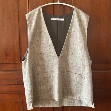 프레임워크 코튼 MIX 트위드 베스트 라이트 그레이