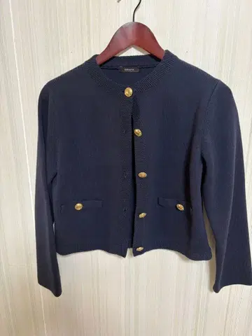 anuans 오리지널 버튼 노카라 니트 자켓