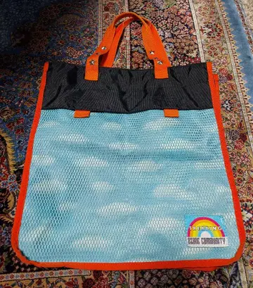 오존 커뮤니티 토트백 하늘 패턴 오렌지 초레어