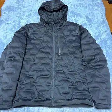 workman 블랙 후드 부착 다운 자켓