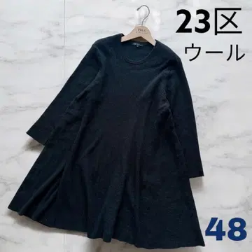 23구 울 니트 원피스 롱 빅 48 블랙 온워드