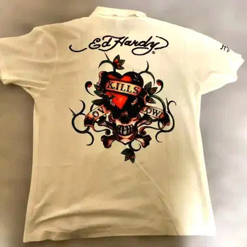 Ed Hardy 스컬 디자인 피케 셔츠