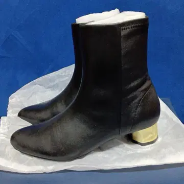 야마다야 블랙 숏부츠 사각형 힐 택 포함 새상품