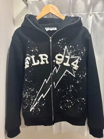 FLOOR914 FLR 블랙 지퍼 후드티 M