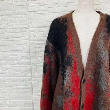 HARE 추상 모헤어 가디건 남성용 M