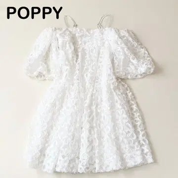 새상품급 POPPY 플라워 퍼프 슬리브 티어드 미니 원피스 FREE