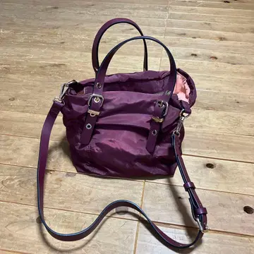 자라 나일론 숄더백 와인 레드