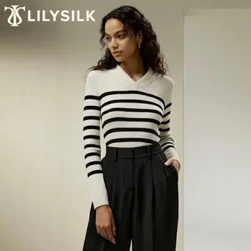 메리노울 100% 스트라이프 스웨터 LlLYSILK