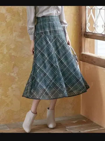 레이스 온 체크 스커트 에니스이시스 ANY SIS 온워드 카시야마