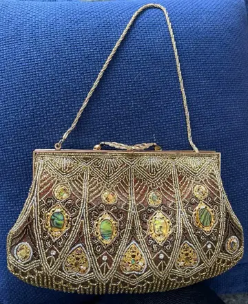 비즈 백 파티 백 쇼와 레트로 앤티크 고져스