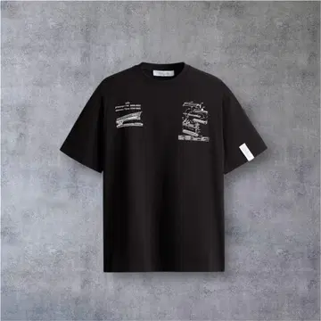 rokh h&m 프린트t셔츠 블랙 XL