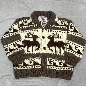 카우친 니트 가디건 스웨터 루돌프 캐나다제 L 상당 사이즈 40