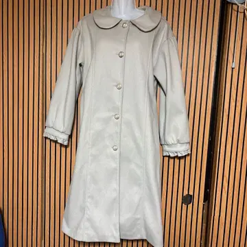 AxesFemme 라이트 베이지 카라 부착 롱 코트 M