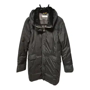골든 베어 다운 자켓 롱 코트 블랙 체크