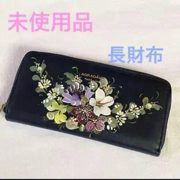 [ 새상품 ] 여성용 라운드 지퍼 꽃무늬 장지갑 네이비