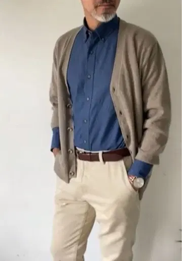 미사용 새상품 ORIAN 파랑 체크 무늬 코튼 셔츠