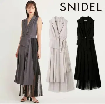 [ SNIDEL ] 스위칭 디자인 원피스 / 라이트 그레이