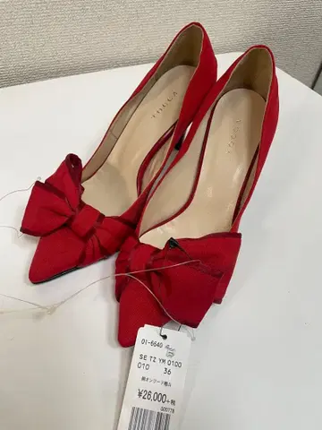 [새상품] TOCCA 리본 펌프스 레드 36