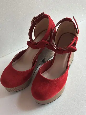 MERCURYDUO 플랫폼 크로스 샌들 빨간색