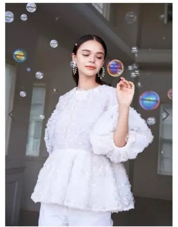 TSURU by MARIKO OIKAWA 화이트 레이스 스팽글