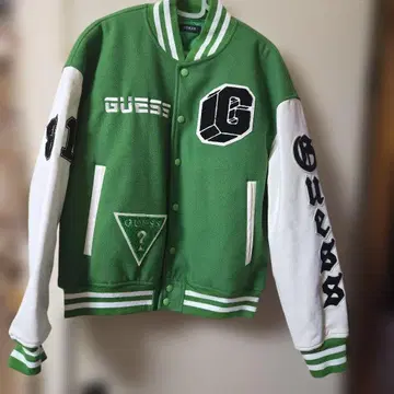 GUESS 그린 바시티 자켓 M