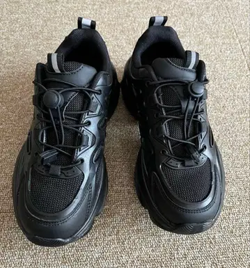 블랙 통굽 스니커즈 드로우 스트링