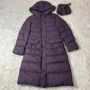 유니클로+J 울트라 라이트 다운 후디드 코트 (파우치 포함) 퍼플