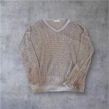 AOIWANAKA 체인 롱 슬리브 니트 실버 골드