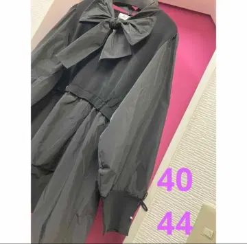 슈퍼 뷰티 리본 디자인 니트 x 타프타 절개 튜닉