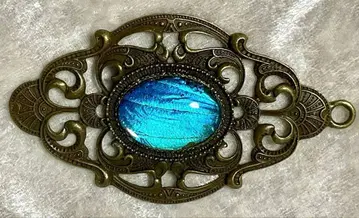 모르포 나비 특대 사이즈 펜던트 브로치 앤티크 빈티지 스타일