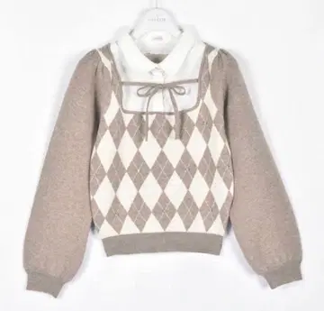 evelyn 옷깃 비쥬 니트 베이지