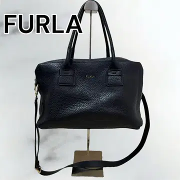 [ 새상품급 ] FURLA 훌라 블랙 가죽 2way 백 뒷면 포켓 부착