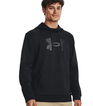 새상품 UA 아머 플리스 빅 로고 후디 블랙 XL 사이즈