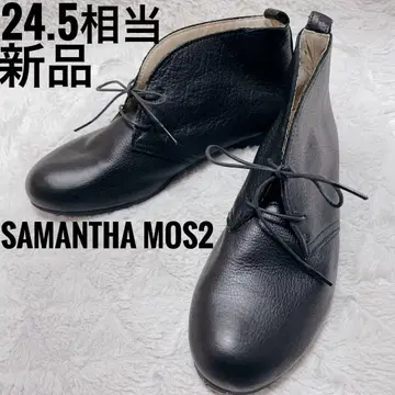 새상품 사만사 모스모스 블랙 리얼 가죽 처카 부츠 가죽 신발 로퍼