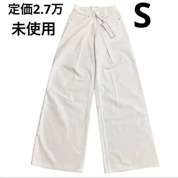 미사용 존 로렌스 설리번 여성용 데님 와이드 팬츠