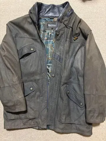 Wind Armor 천연 가죽 가죽 자켓 L 빈티지풍 올 패턴 안감