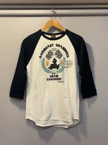 마리오 카트 킹 오브 게임즈 래글런 7부 기장 T셔츠 M